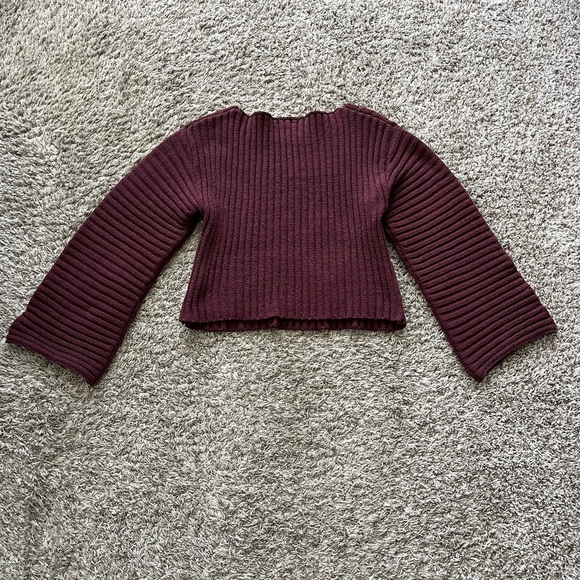 Sage The Label Greater Good Boat Neck Ribbed Sweater in Red Women's Size S - Picture 12 of 12